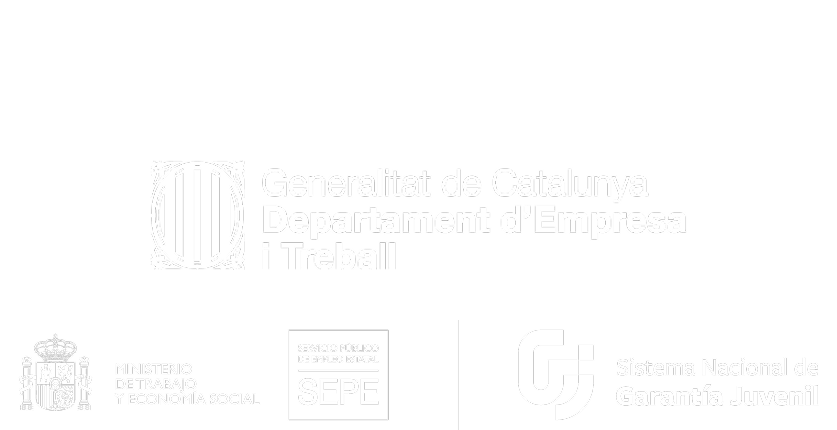 Cofinançat per la Unió Europea · Generalitat de Catalunya, Departament d'Empresa i Treball · Ministerio de Trabajo y Economía Social · SEPE · Sistema Nacional de Garantía Juvenil